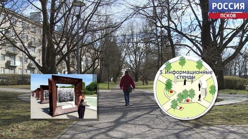 Псковичам представили предварительный проект двух скверов в центре города — породненных городов и так называемого сквера с гномиками