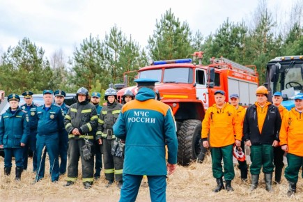 Совместные учения по тушению ландшафтного пожара прошли в Псковском муниципальном округе