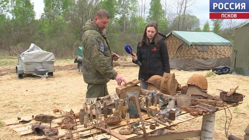 Поисковики подняли останки 103 красноармейцев в Псковском районе
