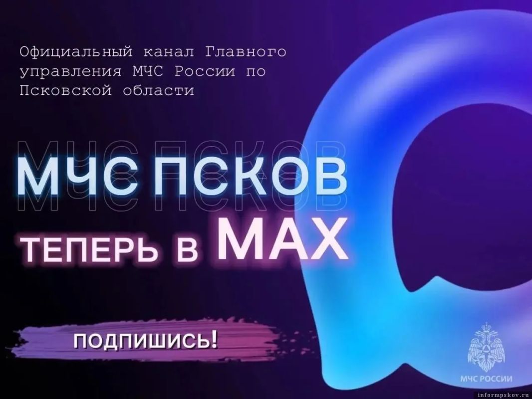 Псковичей приглашают подписаться на канал МЧС Псковской области в MAX