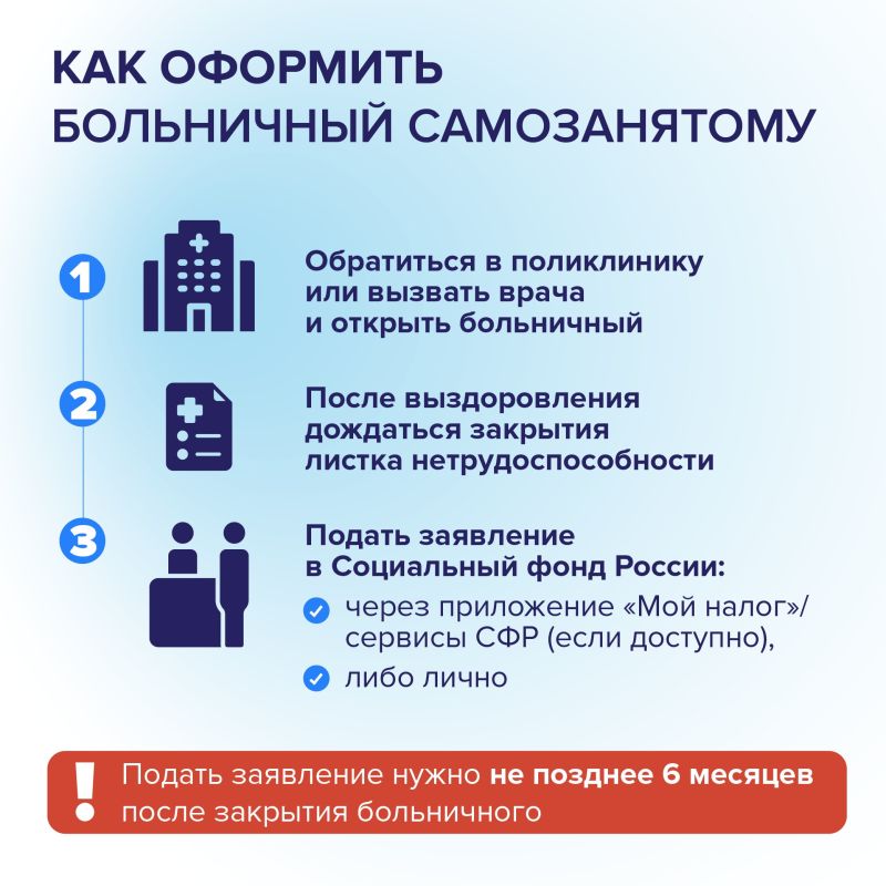 Самозанятые могут получать оплачиваемый больничный Самозанятые могут получать оплачиваемый больничный
