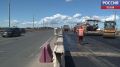 Сегодня на мосту Александра Невского в Пскове уложили верхний слой асфальта