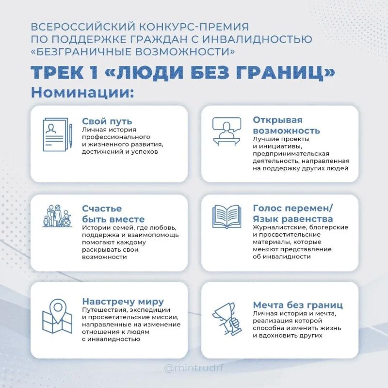 Жители Псковской области могут принять участие во Всероссийском конкурсе-премии «Безграничные возможности» Жители Псковской области могут принять участие во Всероссийском конкурсе-премии «Безграничные возможности»