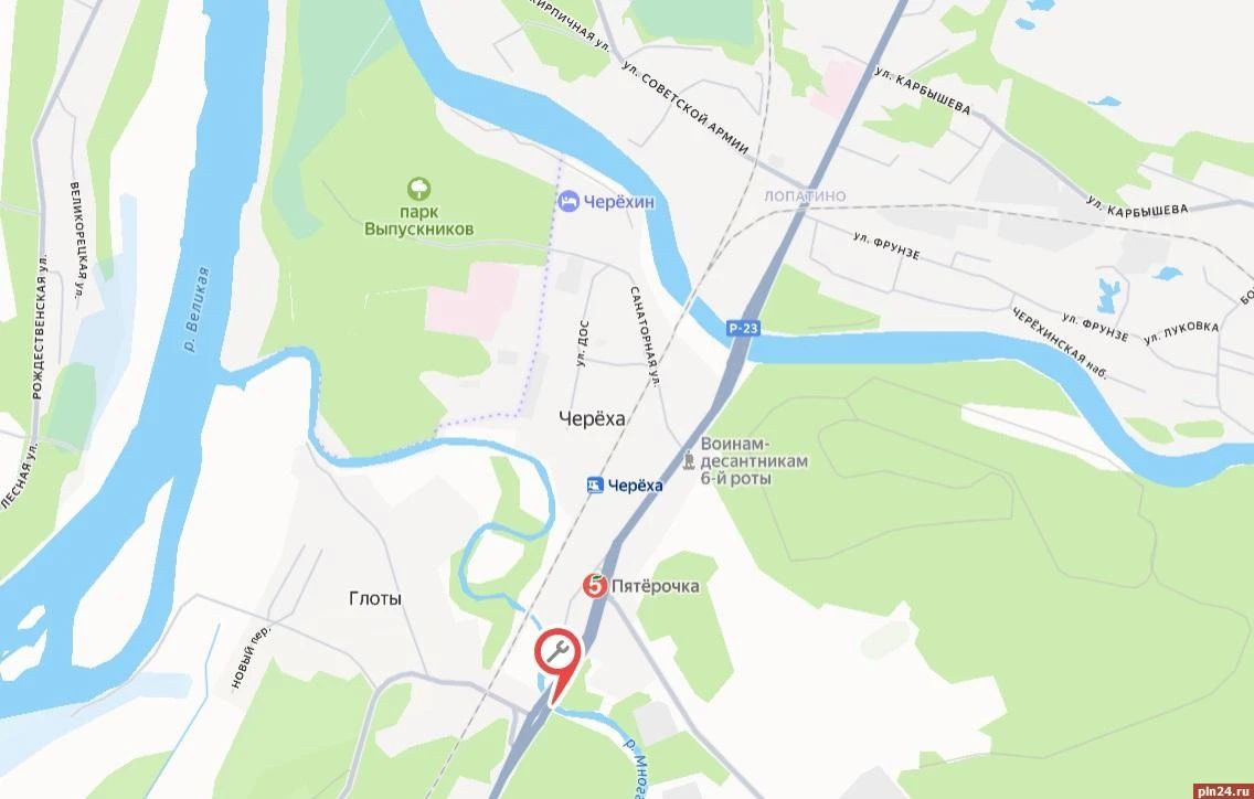 Схему движения по мосту на въезде в Псков через Череху изменили до зимы